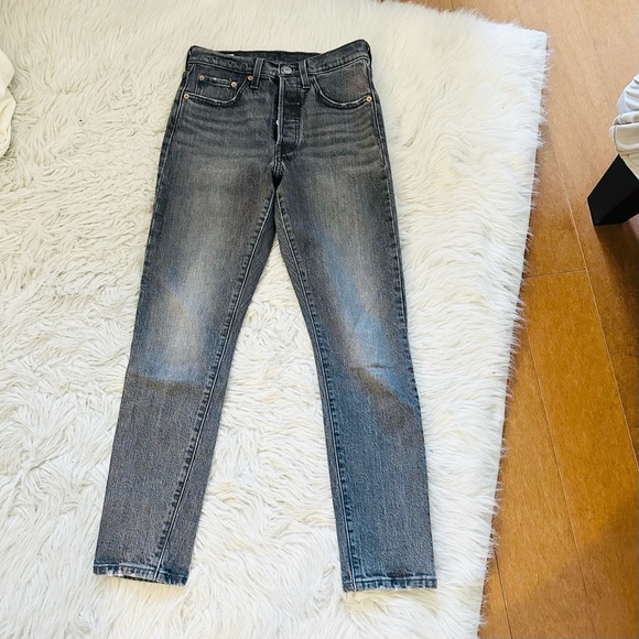 Levi's 501 S Skinny coal washed black jeans - Size 24 - Picture 6 of 13